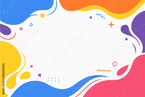 Modern Abstract Fluid Background with Solid Shapes. Clean Minimalist Vector Composition for Website Banner and Landing Page.
