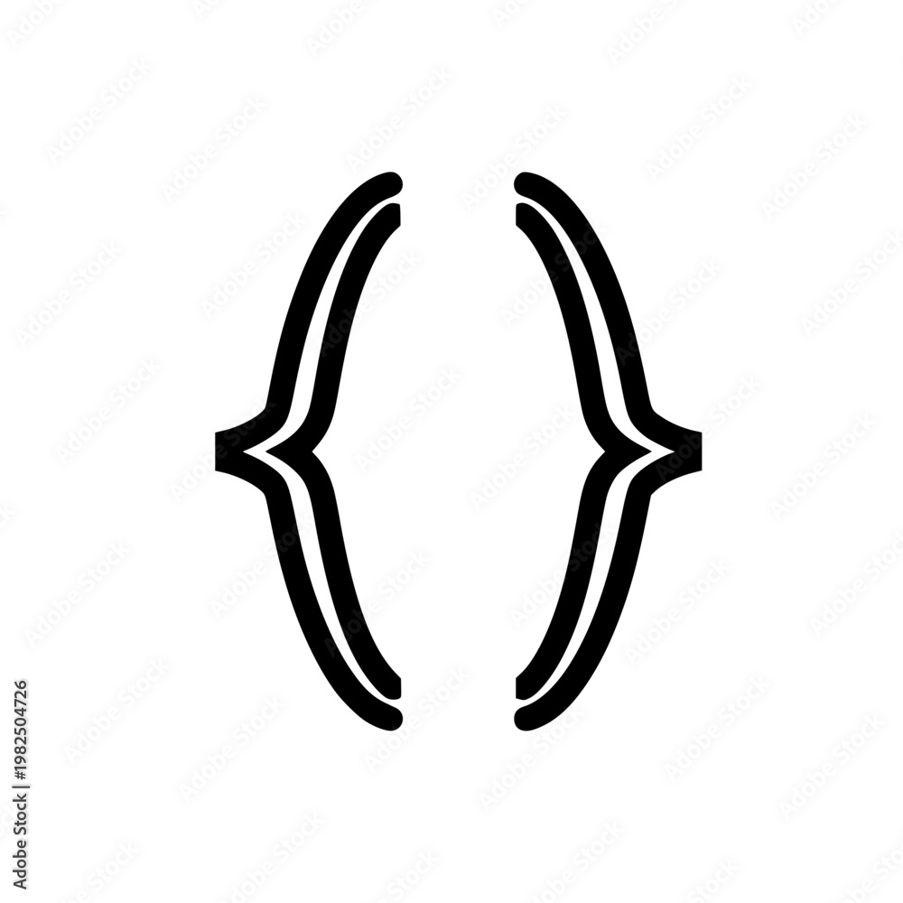 Fototapeta premium A black curly bracket symbol Vector, illustration