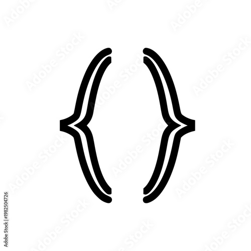 A black curly bracket symbol Vector, illustration