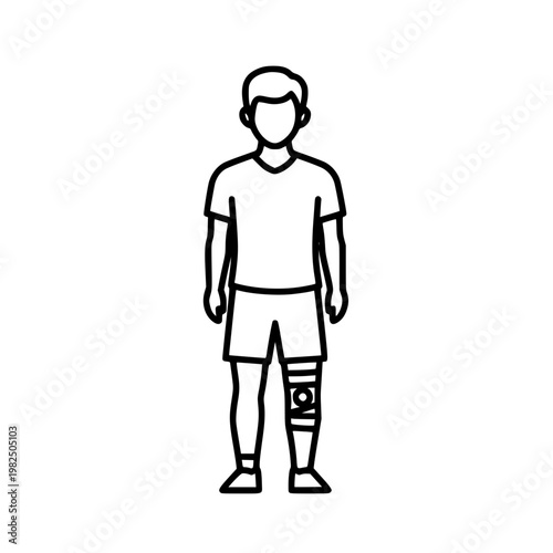 A man with a bandaged knee Vector, illustration