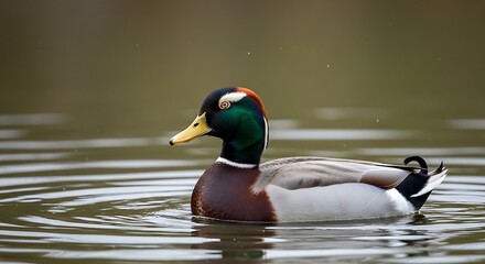 Mallard duck floating on water wildlife photography natural habitat