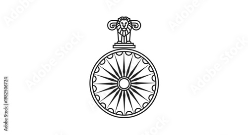 National Emblem of India featuring the Lion Capital of Ashoka and Ashoka Chakra.