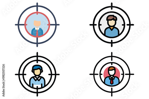 Vector Silhouette of a Target Man Icon