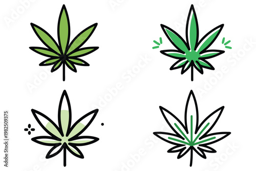 Cannabis Leaf Vector Icon - Marijuana Plant Symbol