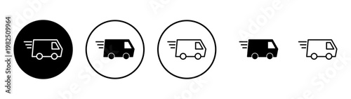 Delivery truck icon vector. Delivery truck sign and symbol. Shipping fast delivery icon