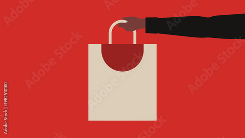 Professional person hurries with a suitcase in a flat style