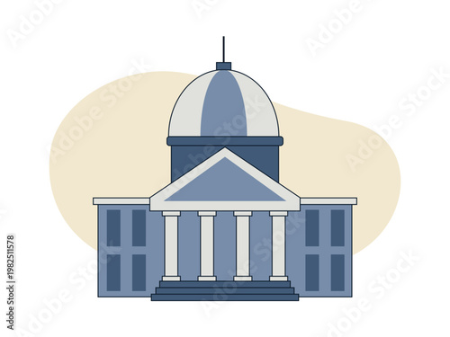 Government building icon. Politics icon. Flat vector icon concept.
