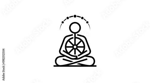 Minimalist Symbol of Meditation and Enlightenment