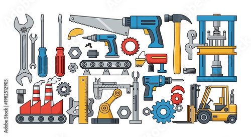 Collection of various industrial tools.
