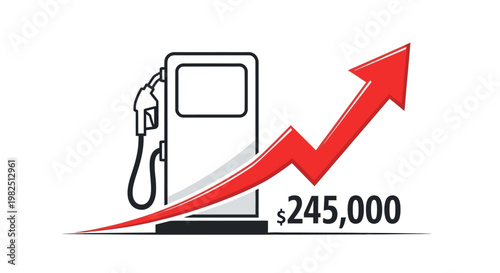 Gas Pump Price Increase Chart Graph.