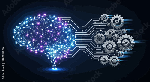 Conceptual digital brain futuristic artificial intelligence and technology image