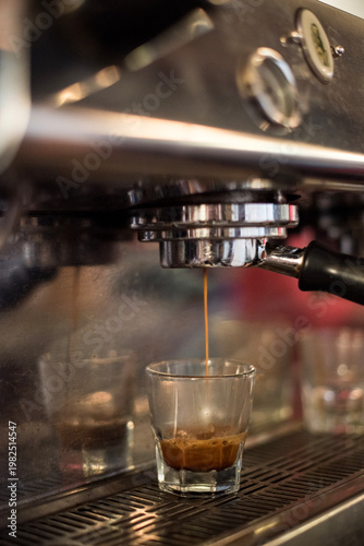 Espresso Pouring out of Machine