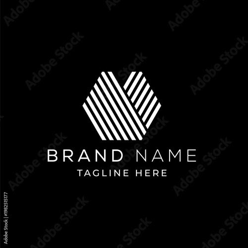 Letter V Hexagon Logo design vector
