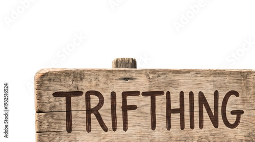 Thrifting Market Sign Icon – Secondhand Vintage Shopping Concept Isolated on Transparent Background