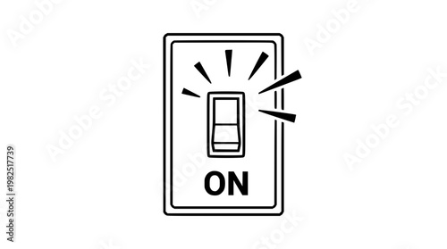 Vector graphic of a light switch turned on position
