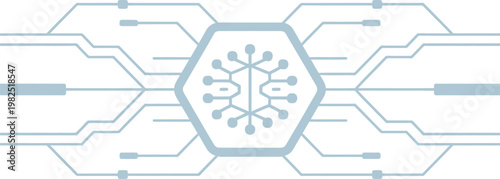 Abstract Neural Network Circuit Board Technology Concept Vector Illustration