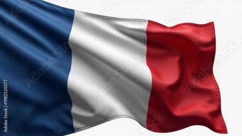 Waving French Flag Close-Up Representing End of Colonial Control