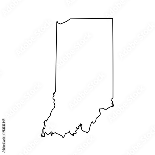 Map of indiana state Vector, illustration
