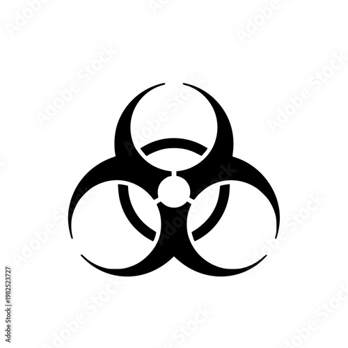A black biohazard symbol on a white background Vector, illustration