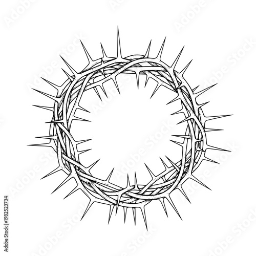A crown of thorns symbolizing christ's suffering Vector, illustration