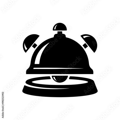 Classic Service Desk Bell Icon Silhouette