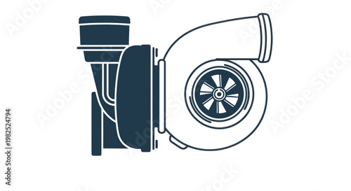 Turbocharger Icon - Automotive Engine Component, Power Boost