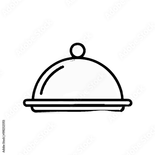 Simple line drawing of covered serving dish.