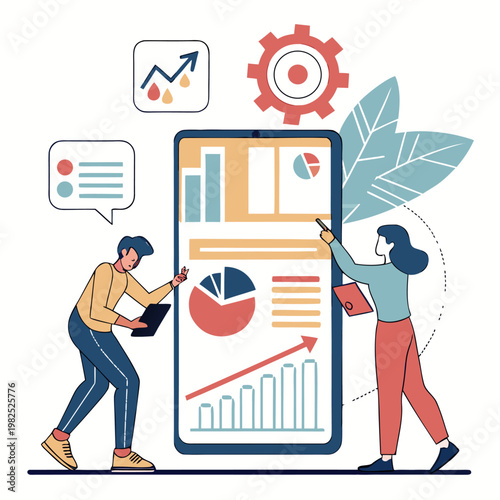 Digital Marketing and SEO Strategy Flat Vector Illustration