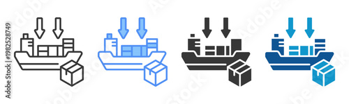 Import Cargo Icon Set Multiple Style Collection