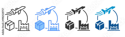 International Delivery Icon Set Multiple Style Collection