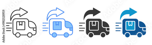 Delivery Process Icon Set Multiple Style Collection
