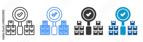 Cargo Inspection Icon Set Multiple Style Collection