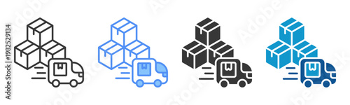 Package Delivery Icon Set Multiple Style Collection