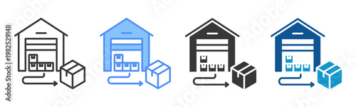 Distribution Hub Icon Set Multiple Style Collection