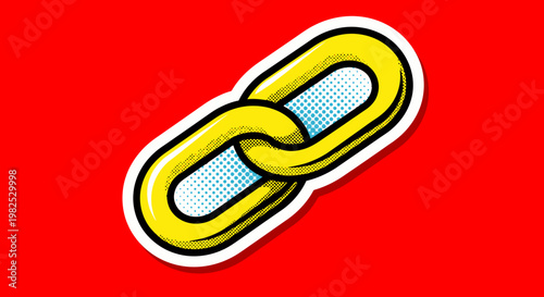 Yellow Chain Link Isolated Object.