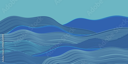Abstract Blue Wave Pattern Vector Illustration