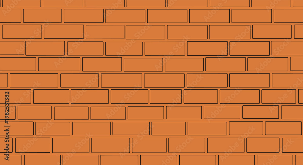 Obraz premium Seamless brown brick wall texture background for industrial architectural and construction themed website or app backgrounds.