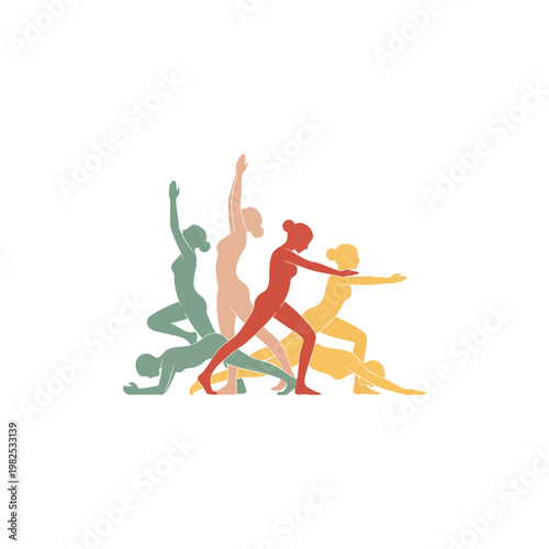 A vibrant illustration of people practicing yoga on International Yoga Day