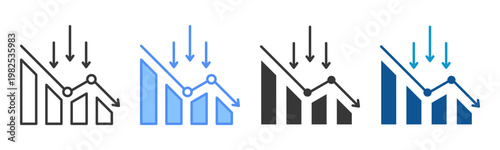 Degradation Icon Set Multiple Style Collection