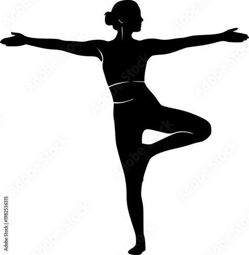 Elegant Ballerina Silhouette Tying Pointe Shoes - Preparation for Dance.