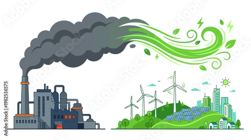 Transition from Fossil Fuel Industry to Renewable Green Energy Sources
