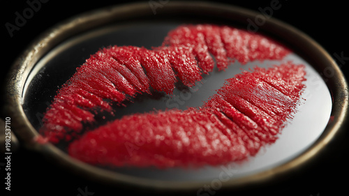 Love yourself reminder on mirror with lipstick kiss mark encouraging positive daily mindset