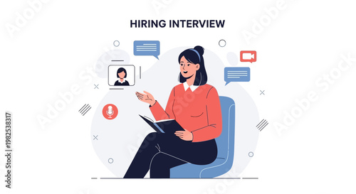 Online Hiring Interview: Woman Conducting Video Call for Job Recruitment