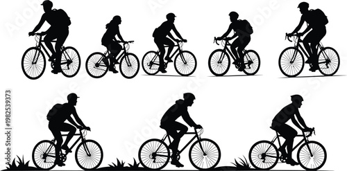 Mega Set of Cyclist Silhouettes