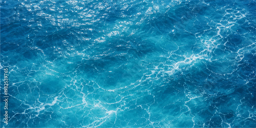 An abstract texture of clear blue water ripples creates a serene summer pool surface with transparent turquoise wave patterns and liquid light reflections