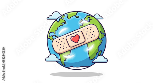 Earth with band aid recovery.