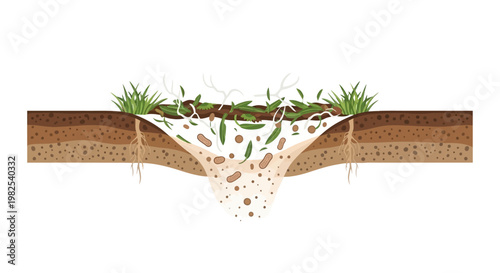 Soil Erosion Under Grassy Surface.