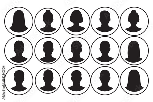 Avatar man icon, profile placeholder, anonymous user male gray person identity icon. Simple Gray Avatar Icons Representing Male And Female Profiles. person icon, profile picture