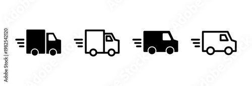 Delivery truck icon vector illustration. Delivery truck sign and symbol. Shipping fast delivery icon