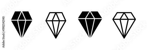 Diamond icon vector illustration. diamond gems sign and symbol